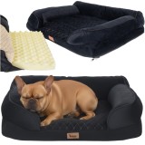 Pat ergonomic pentru caini si pisici Purlov, marimea S, negru