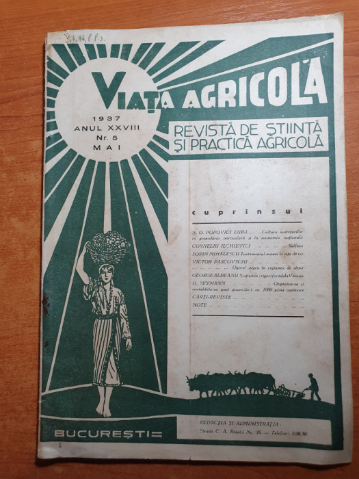 revista viata agricola mai 1937