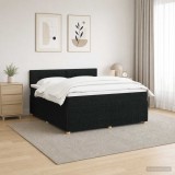 Cumpara ieftin Pat boxspring cu saltea Negru 160 x 200 cm Tesatura