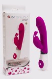 Vibrator Iepuras Pretty Love Gene Roz Silicon, 30 Vibratii, Stimulare Clitoris si G-Spot, 20cm