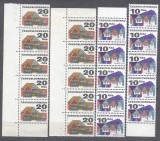 Czechoslovakia 1972 Definitives Buildings 10Kc+20Kc x 10 MNH S.621, Nestampilat