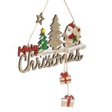 Decorațiune Suspendabilă Crăciun, Lemn, Merry Christmas, 19 cm, Multicolor, Oem