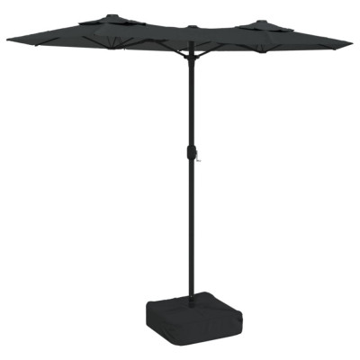 Umbrela de soare cu doua capete cu LED-uri antracit, 316x240 cm GartenMobel Dekor foto