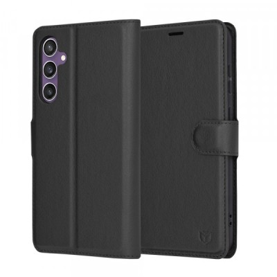 Husa pentru Samsung Galaxy S23 FE S711, Techsuit, Leather Folio, Neagra foto