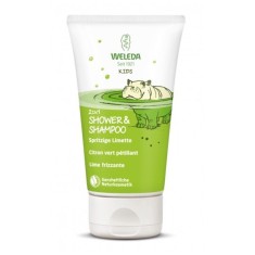 Gel de Dus si Sampon 2 in 1, Weleda, Kids, cu Ulei de Susan pentru Hidratare, Aroma Lime, 150ml