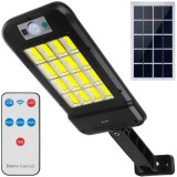 Cumpara ieftin Lampa solara stradala cu senzor de miscare si crepuscular, 240 LED-uri, 800lm, 4 moduri functionare, control telecomanda, IP67, Izoxis