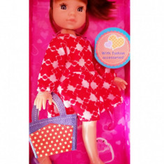 Papusa Baby Reina cu rochita rosie, MalPlay, 24 cm