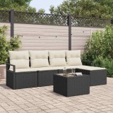 VidaXL Set de canapele pentru grădină cu pernă 6 pcs Maro, Crem