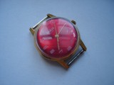 Ceas mecanic sovietic Zaria 15 jewels, carcasa cu marcajul AU, defect, Analog, Casual, Placat cu aur