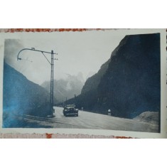 Fotografie, cu masina pe drum de munte, muntele Cristallo, 1936