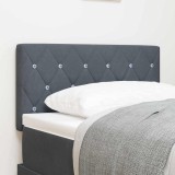 VidaXL Cap de pat LED cu buton cristale, tapițat, gri &icirc;nchis, 80 cm, din velur