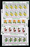 Romania 2002-Flora , Fructe,Coli mici de 10 serii,MNH