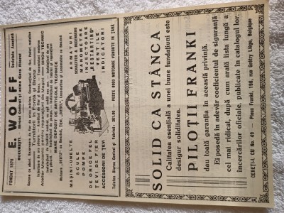 Reclama societati comerciale E WOLF ,PILOTII FRANKI,STEAUA ROMANA, LEMAITRE ETC foto