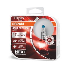 Set becuri auto halogen Osram H1 12V 55W P14,5s Night Breaker Unlimited +150%.