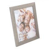 Ramă Foto Lemn, MDF, Gri, 13x18cm, Poziționare Verticală și Orizontală, Oem