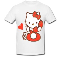 Tricou &amp;quot; Hello Kitty with phone &amp;quot; foto