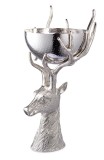 Figurina Ren Craciun aluminiu argintiu 21,50x24x45h