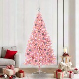 VidaXL Pom de Crăciun artificial pre-iluminat Roz 210 cm PVC 3397088