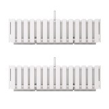 Set 2 jardiniere decorative cu suport metalic, sistem irigare,​​​​​​​ alb, 58x18x16.2 cm, Boardee Fencycase W, Prosperplast