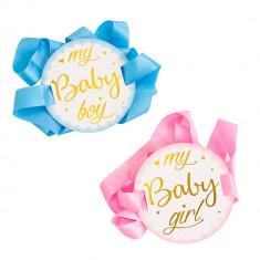 Panglica baby shower My Baby Boy / Girl, Radar 41392, 1 buc, 2 culori foto