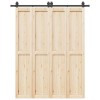 VidaXL Set feronerie pentru ușă glisantă, negru, 183 cm, oțel 4009740