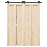 vidaXL Set feronerie pentru ușă glisantă, negru, 183 cm, oțel