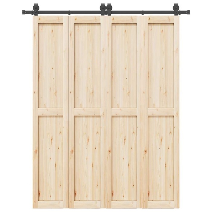 vidaXL Set feronerie pentru ușă glisantă, negru, 183 cm, oțel 4009740