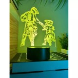 Cumpara ieftin Lampa Decorativa 3D Motociclist Tata - Fiu - 14x20 cm - 84870