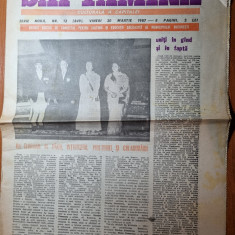 ziarul saptamana 20 martie 1987-art. rapid bucuresti,ceausescu vizita in india