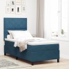 VidaXL Pat cu arcuri cu saltea Albastru &icirc;nchis 90 x 190 cm Catifea 3339870