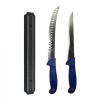 Set profesional de macelarie, filetat transat, degresat, feliat, 2 cutite, suport magnetic