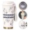 Termos 550ml, design inox, etanș, alb cu imprimeu, Manolex&reg;