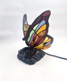 Lampa de Masa Fluture Stil Tiffany vitraliu metal decor