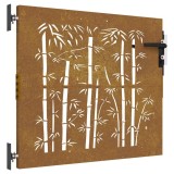 Cumpara ieftin Poarta pentru gradina, 85x100 cm, otel corten, model bambus