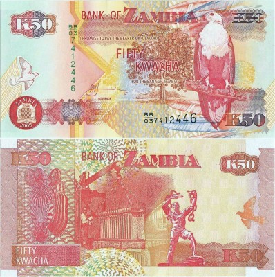 2003 , 50 kwacha ( P-37d.2 ) - Zambia - stare UNC foto