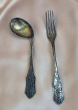 SET VINTAGE DE TAC&Acirc;MURI DIN METAL ARGINTAT argintat