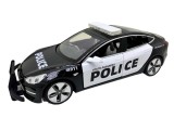 Macheta Auto Tesla Model 3 Politie Metal Die-Cast cu Lumini Sunete si Pull-Back