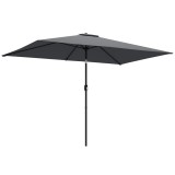 Outsunny umbrelă dreptunghiulară reglabilă balcon mare impermeabilă parasolar dreptunghiular portabil pentru exterior umbrele umbră soare oblong | Aos