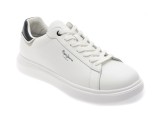 Cumpara ieftin Pantofi sport PEPE JEANS albi, EATON ONE, din piele naturala