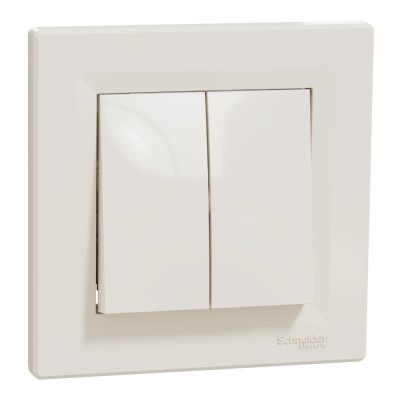 Intrerupator dublu Schneider Asfora crem EPH0300123 foto