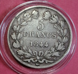 Moneda argint 5 francs 1844, Europa
