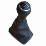 Maneta Schimbator VW Golf IV MK4 (1999-2004) - 5 Viteze, 23mm, Negru cu Cusatura Rosie