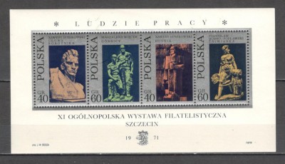 Polonia.1971 Expozitia filatelica nationala:Sculptura-Bl. MP.91 foto