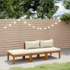 VidaXL Set mobilier grădină cu perne crem, 3 piese, lemn masiv acacia 3086952