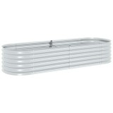 Cumpara ieftin Strat inaltat de gradina argintiu 240x80x44 cm otel galvanizat