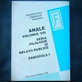 Cumpara ieftin ANALE VOL. VIII - SERIA FILOLOGIE SI RELATII PUBLICE - FASCICULA I - TIBISCUS