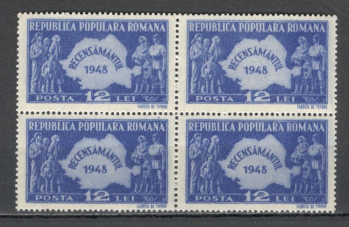 Romania.1948 Recensamintul bloc 4 XR.184