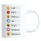 Cana alba personalizata &quot;Pentru cafea cu zilele saptamanii in emoticoane, emoji dragute&quot;, INOVATIX&reg;. 330ml