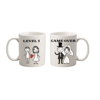 Cana alba personalizata, Game over, INOVATIX&amp;reg;. 330ml foto