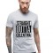 Tricou barbati gri cu text negru - Straight Outta Colentina - XL